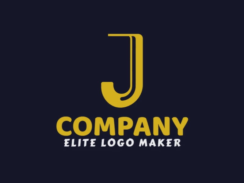 Un logotipo minimalista con la letra 'J', diseñado con líneas simples y curvas elegantes para un aspecto limpio y moderno.