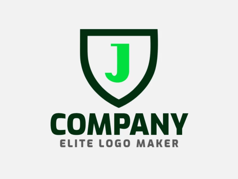 Un logotipo emblema que presenta la combinación de la letra 'J' y un escudo, diseñado con una paleta de colores verde para una identidad de marca fuerte y duradera.