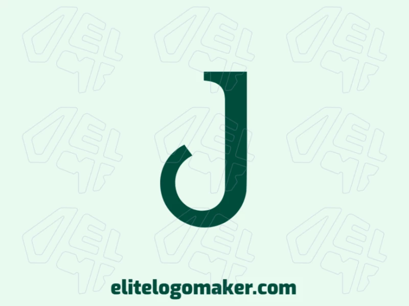 Un excelente logotipo con la letra 'J' en un vibrante color verde, diseñado en un interesante y elegante estilo de letra inicial.