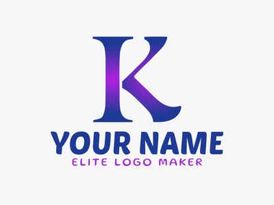 Un logotipo bonito y barato con la letra 'K' en un efecto degradado vibrante, combinando elegancia y asequibilidad en un diseño elegante.