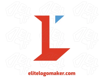Letra inicial "L" minimalista en azul y naranja, creada para negocios que valoran la estética limpia y el diseño moderno.
