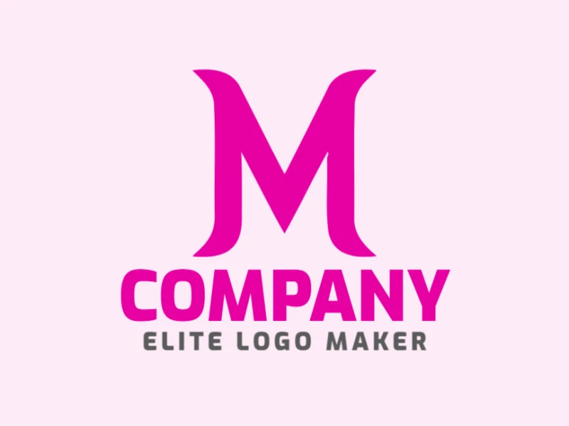 Un diseño de logotipo minimalista de la letra 'M' que irradia elegancia y encanto con un tono rosa suave.