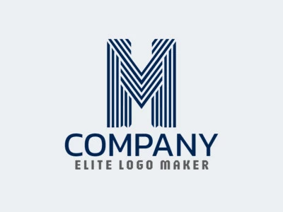 Un logotipo creativo y profesional con la letra inicial 'M' en azul, perfecto para representar confianza e innovación.