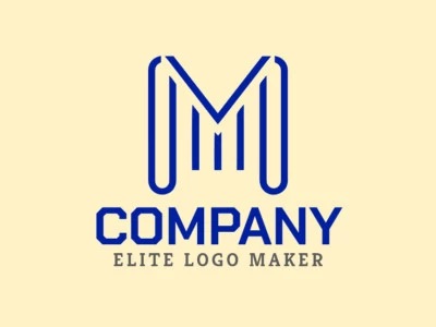 Un logotipo monolínea con la letra 'M' en azul, combinando simplicidad y elegancia para una marca que busca una identidad limpia y moderna.