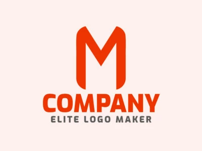 Logotipo de vector en forma de una letra "M" con estilo minimalista y color naranja.