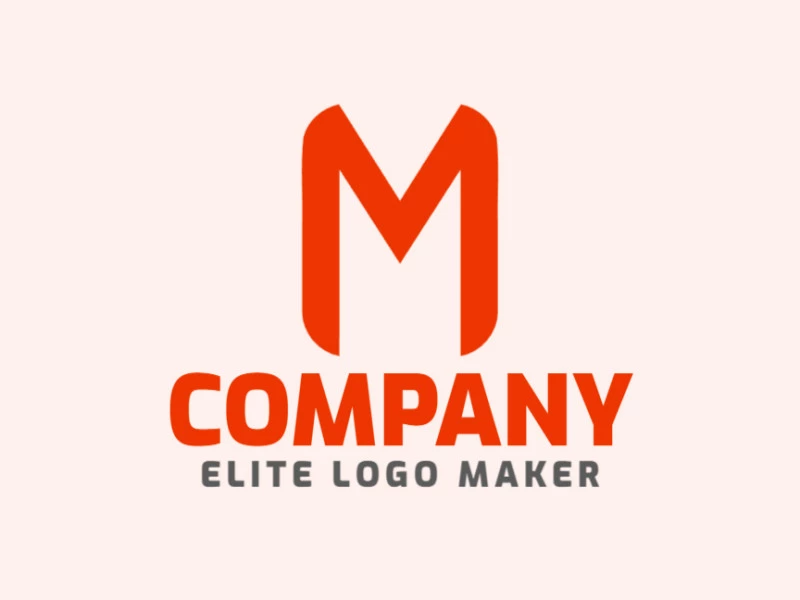 Logotipo de vector en forma de una letra "M" con estilo minimalista y color naranja.