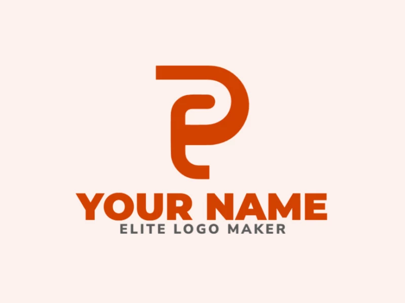 Un diseño de logotipo minimalista sutil, personalizable y elegante que presenta las formas de la letra 'P'.