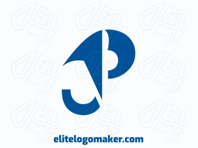 Un logo diferente de letra inicial con la letra 'P' azul, diseñado con formas únicas y líneas modernas para una identidad de marca distintiva y audaz.