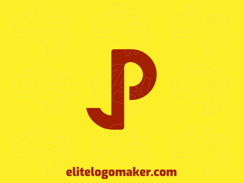 Un logotipo dinámico y editable con la letra 'P' en marrón, diseñado con líneas audaces en estilo de letra inicial para un aspecto fuerte y moderno.