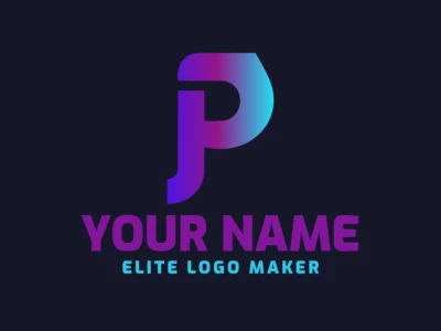 Un logotipo llamativo inspirado en lo online con la letra 'P' en un gradiente vibrante de azul y morado, creando un atractivo moderno y elegante.