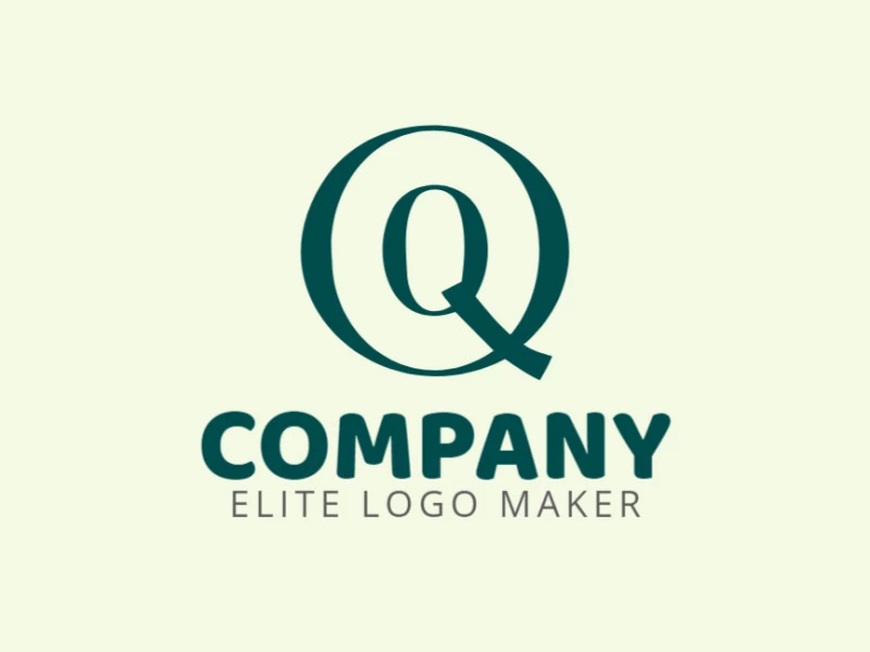 Un logotipo circular con la letra 'Q', diseñado con un enfoque minimalista y curvas elegantes en verde.