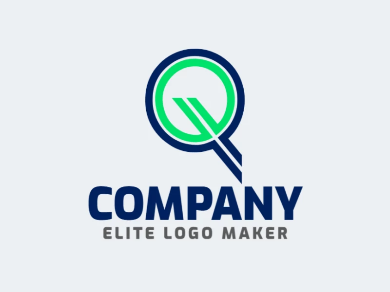 Un logotipo corporativo original con la letra 'Q' en estilo de letra inicial, diseñado para ser totalmente personalizable y único.