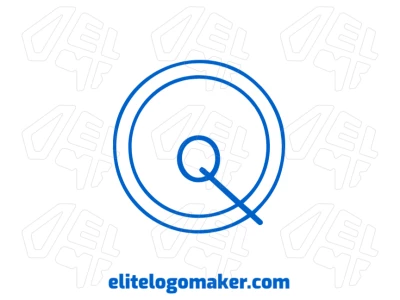 Un logo profesional con la letra 'Q' dentro de dos círculos y diseño minimalista, destacando simplicidad y claridad.