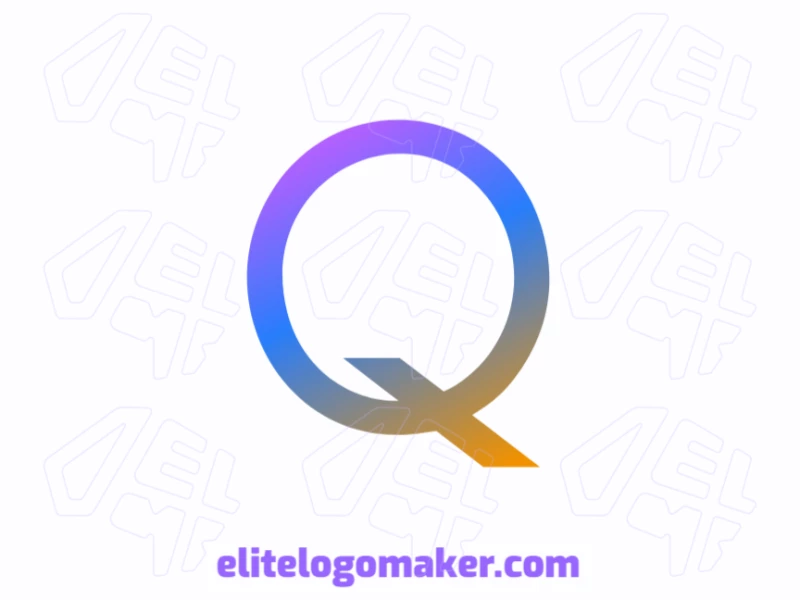 Logotipo de la letra 'Q' con gradiente colorido, diseñado en un estilo creativo que ofrece un diseño vectorial moderno y genial para una identidad de marca única.