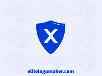 Un logotipo vectorial emblema con la letra 'X' dentro de un escudo azul, diseñado con líneas nítidas para un aspecto audaz e impactante.