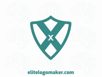 Un logo emblema notable y personalizable con la letra 'X' dentro de un escudo verde, diseñado para hacer una declaración audaz con su forma única.