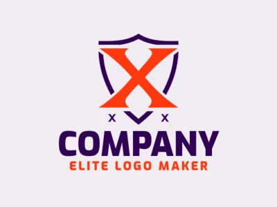 Un logotipo en estilo emblema que presenta la letra 'X' combinada con un escudo, ofreciendo un diseño prominente, de calidad y hermoso.