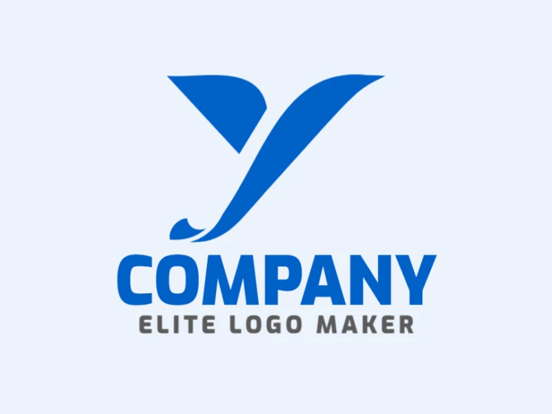 Una plantilla de logotipo minimalista con la letra 'Y' en una forma dinámica y voladora, perfecta para una empresa que busca un diseño limpio e innovador.