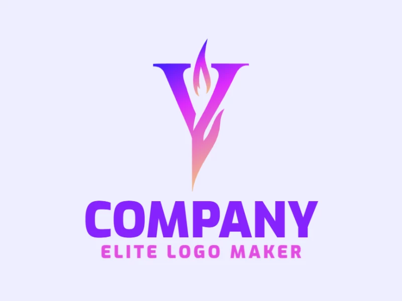 Un hermoso diseño de creador de logotipos rápido con la letra 'Y' en un gradiente de naranja y rosa, diseñado en estilo abstracto para un aspecto vibrante y moderno.