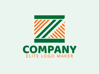 Un logotipo abstracto con la letra 'Z', diseñado con formas y líneas dinámicas en verde y naranja para una estética vibrante y moderna.