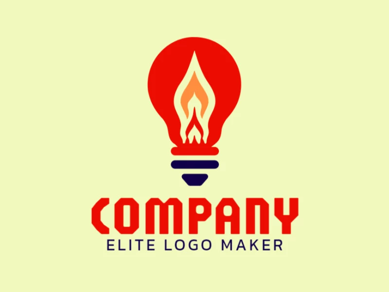 Logotipo profesional en forma de una bombilla con diseño creativo y estilo simple.