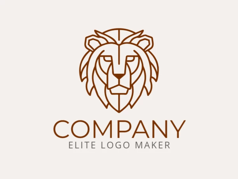 Un logotipo majestuoso de estilo monolineal que presenta un león, simbolizando fuerza y resiliencia en un diseño elegante y minimalista.