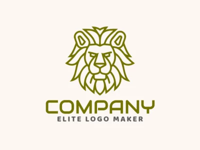 Un logotipo monolineal que presenta un león, creado con detalles en verde, representando fuerza y naturaleza.