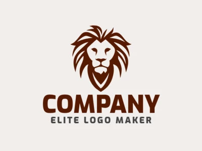 El logotipo muestra una cautivadora representación abstracta de la cabeza de un león, con tonos marrones intensos. Su estilo es contemporáneo y expresivo, dejando una impresión duradera.