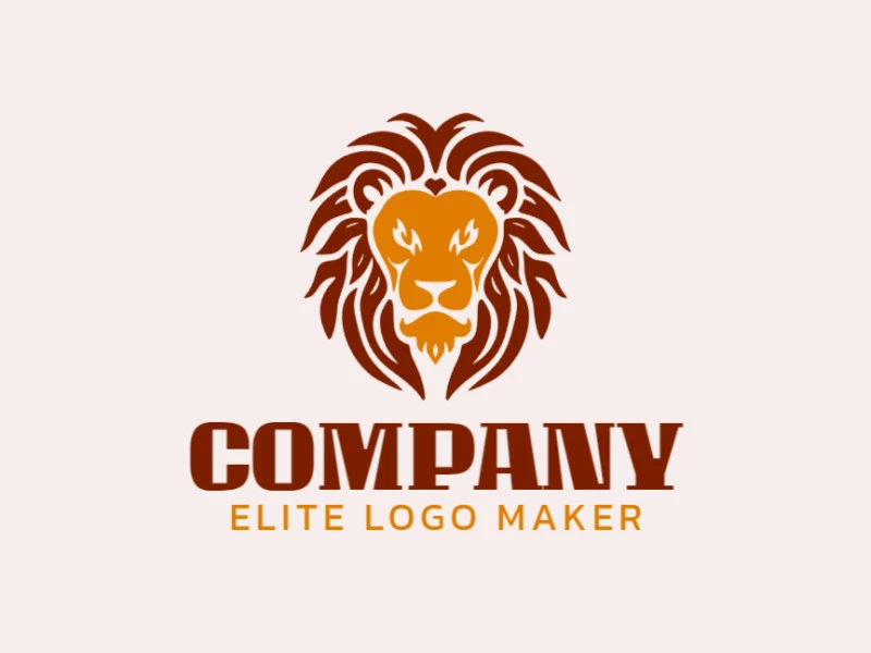 Cree un logotipo memorable para su negocio en forma de una cabeza de león con un estilo simétrico y un diseño creativo.