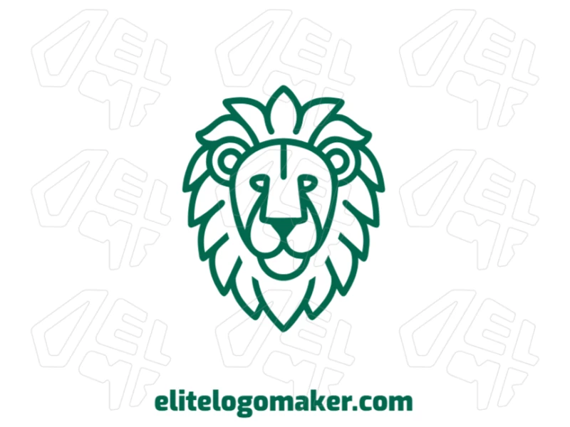 Cabeza De León Con Diseño Con Líneas Delgadas Diseña Tu Logotipo Único En Línea Un diseño atractivo monoline que presenta la cabeza de un león con líneas finas, creando un logo elegante y refinado con detalles nítidos y limpios.