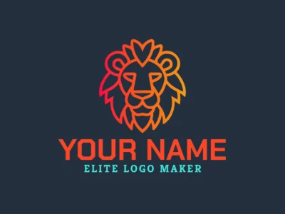 Un diseño de logotipo vectorial económico con la cabeza de un león en un degradado vibrante, creando un impacto visual impactante y memorable para cualquier marca.