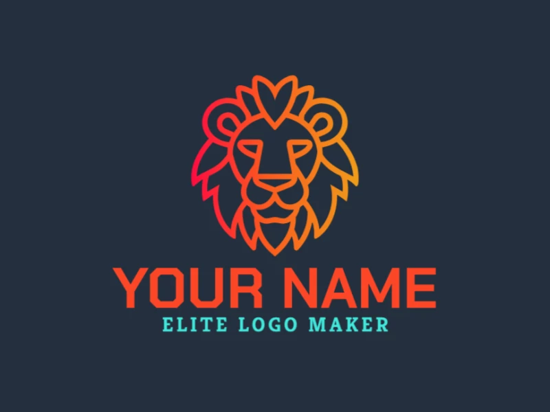 Un diseño de logotipo vectorial económico con la cabeza de un león en un degradado vibrante, creando un impacto visual impactante y memorable para cualquier marca.