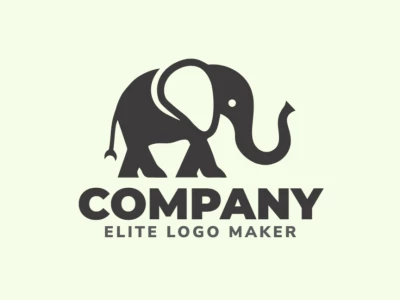 Un logotipo elegante y minimalista con un pequeño elefante estilizado, líneas limpias y diseño sencillo, ofreciendo un aspecto sofisticado y asequible.