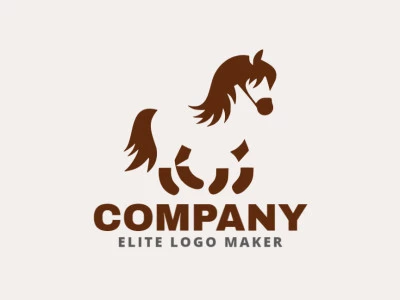 Logotipo personalizable en forma de un pequeño caballo con diseño creativo y estilo infantil.