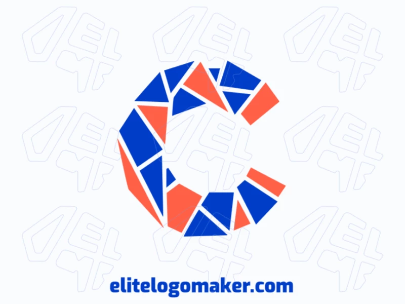 Un logo inspirador y personalizable de la letra 'C' con un estilo mosaico vibrante, con patrones intrincados para un aspecto único y artístico.