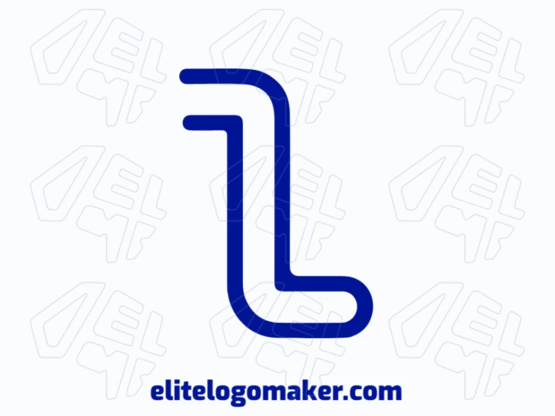 Un logo de letra inicial editable con la letra 'L' en azul y estilo minimalista, diseñado para una apariencia limpia, moderna y profesional.