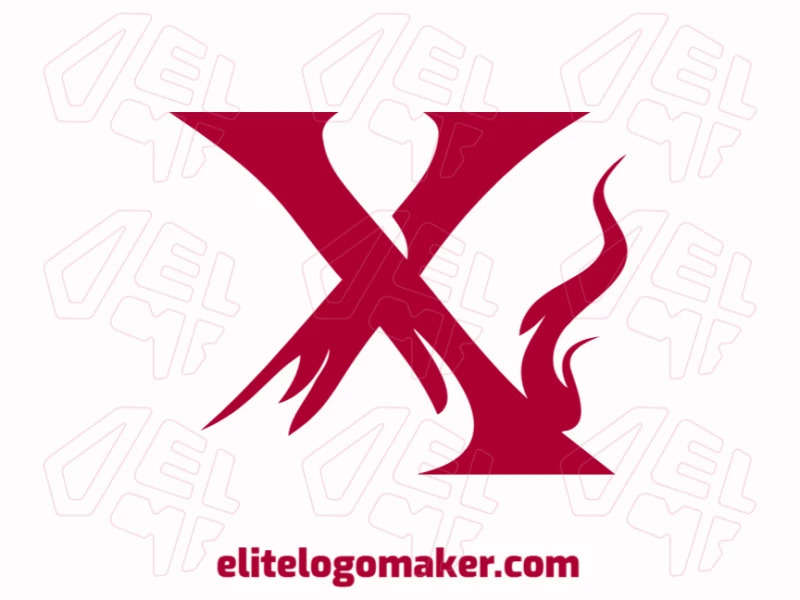 Un logo para empresa online con la letra 'X' en rojo, diseñado en estilo de letra inicial, combinando simplicidad con un aspecto audaz y moderno.