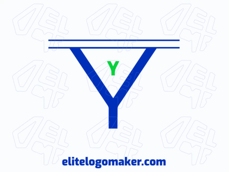 Logotipo de la letra 'Y' en azul y verde, diseñado en estilo de letra inicial con un aspecto dinámico que crea una identidad visual excelente y moderna.