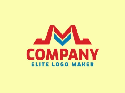 Logotipo profesional en forma de una letra "M" combinado con flechas, con diseño creativo y estilo minimalista.