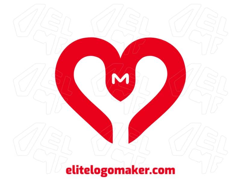 Genere un logotipo único combinando la letra "M" con un corazón, diseñado en estilo de letra inicial para una identidad visual cálida y memorable.