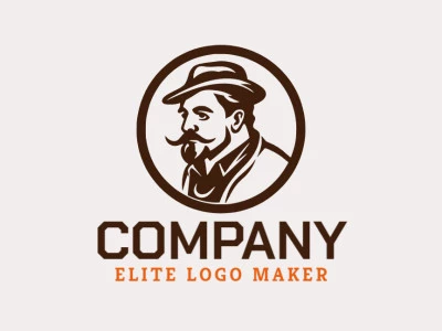 Logotipo ideal para diferentes negocios en forma de un hombre, con diseño creativo y estilo circular.