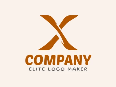 Un logotipo económico y profesional con la letra 'X' minimalista en marrón, diseñado para inspirar con sus líneas limpias y estilo minimalista moderno.