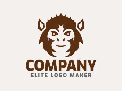 Crea un logotipo ideal para tu negocio en forma de un mono con un estilo abstracto y colores personalizables.