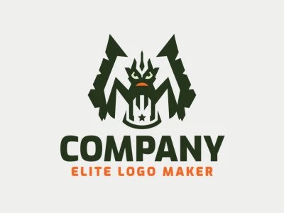 Crea un logotipo ideal para tu negocio en forma de un monstruo con un estilo simétrico y colores personalizables.