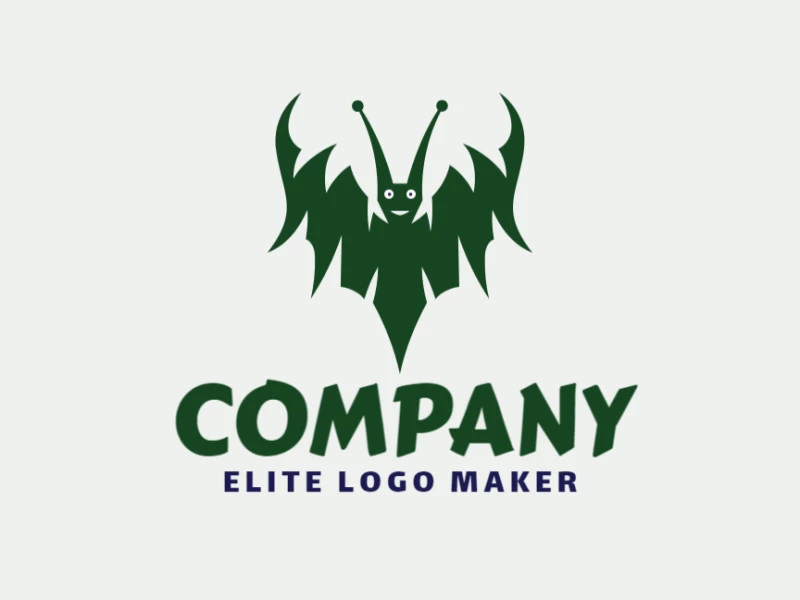 Logotipo disponible para venta en forma de un monstruo con estilo abstracto y color verde.