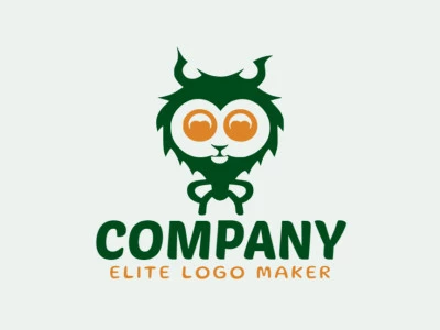 Logotipo personalizable en forma de un monstruo con un estilo abstracto, el color utilizado fue el verde.