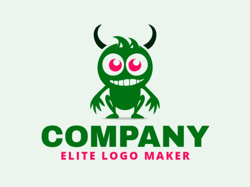 Cree un logotipo memorable para su negocio en forma de un monstruo con un estilo minimalista y un diseño creativo.