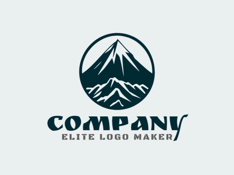 Logotipo minimalista en forma de una montaña con diseño creativo.