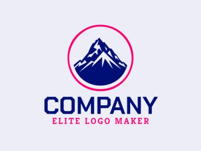 Logotipo con diseño creativo, formando una montaña con estilo circular y colores personalizables.