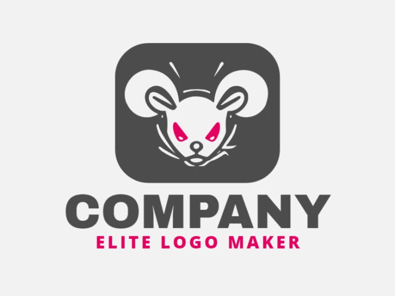 Logotipo profesional en forma de un ratón con diseño creativo y estilo animal.